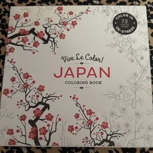 Japan Coloring Book with Red and Black Design